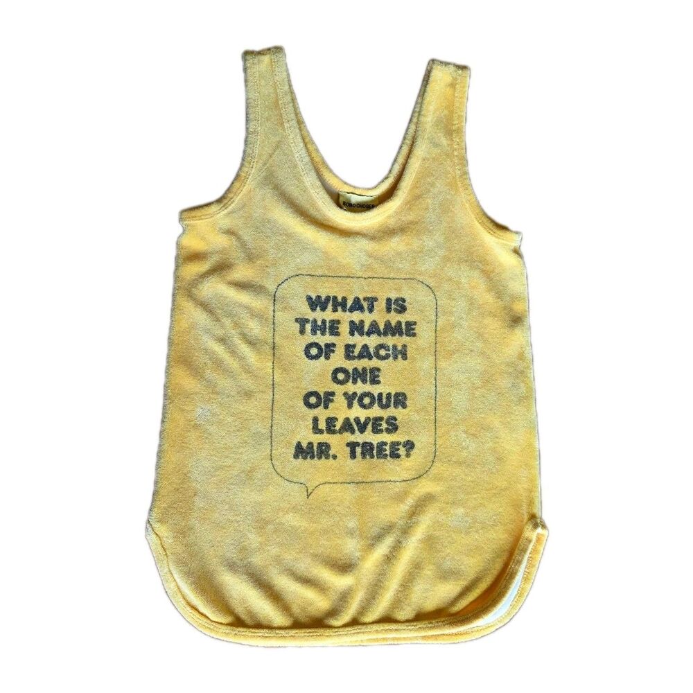 bobo choses kids 4-5yrs Yellow Terrycloth Tank Top "Mr. Tree"